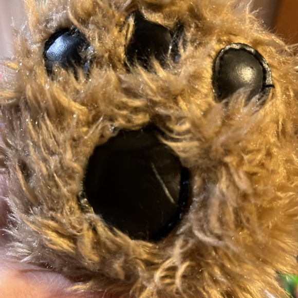 Vintage Build A Bear Curly Teddy Bear 14" Tan Faux Leather Paws Says I LOVE YOU - Picture 11 of 11